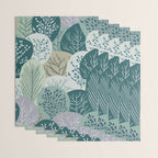 Forest Woodland Trees, Green, Floral Prints Wrapping Paper Gallery Image 3
