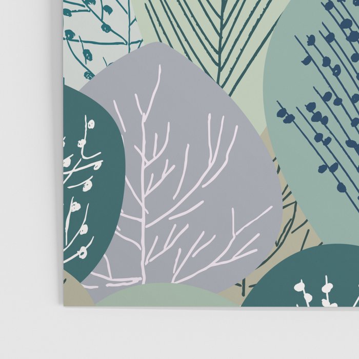 Forest Woodland Trees, Green, Floral Prints Poster Gallery Image 3