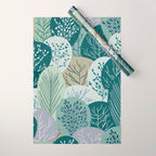 Forest Woodland Trees, Green, Floral Prints Wrapping Paper Gallery Image 1