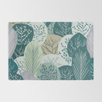 Forest Woodland Trees, Green, Floral Prints Rug Gallery Image 2