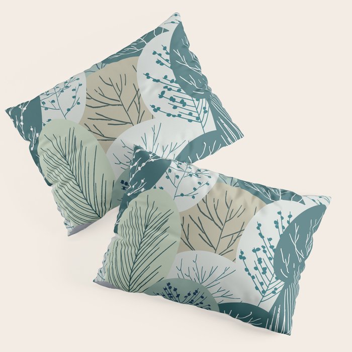Forest Woodland Trees, Green, Floral Prints Pillow Sham Gallery Image 1