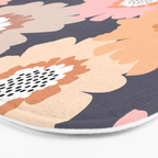 Retro Frilly Flowers in Pink and Orange Bath Mat Gallery Image 3