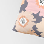 Retro Frilly Flowers in Pink and Orange Pillow Sham Gallery Image 4