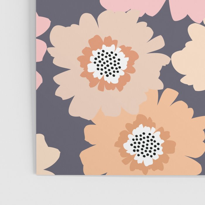 Retro Frilly Flowers in Pink and Orange Poster Gallery Image 3