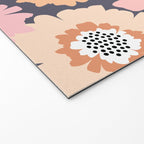 Retro Frilly Flowers in Pink and Orange Welcome Mat Gallery Image 2