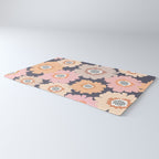 Retro Frilly Flowers in Pink and Orange Rug Gallery Image 3