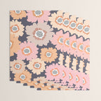 Retro Frilly Flowers in Pink and Orange Wrapping Paper Gallery Image 3