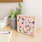 Retro Frilly Flowers in Pink and Orange Mini Art Print Gallery Image 2