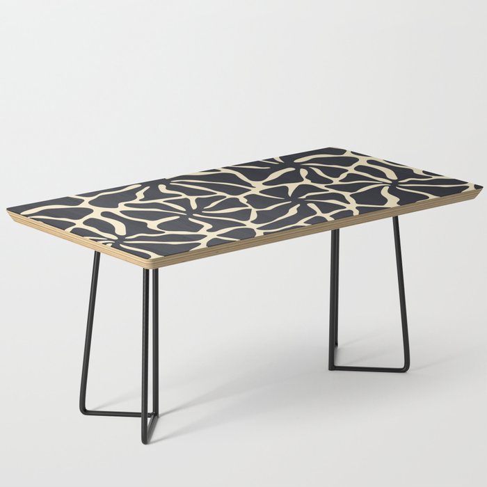 Black and white abstract flower art pattern Coffee Table Gallery Image 1