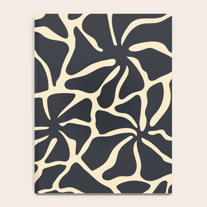 Black and white abstract flower art pattern Notebook Gallery Image 4
