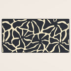 Black and white abstract flower art pattern Desk Mat Gallery Image 3