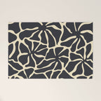 Black and white abstract flower art pattern Welcome Mat Gallery Image 1