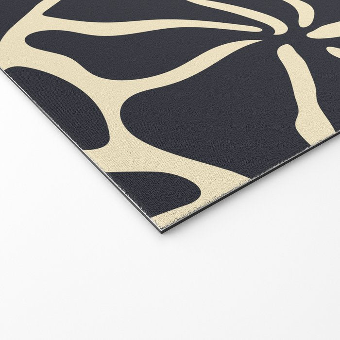 Black and white abstract flower art pattern Welcome Mat Gallery Image 2
