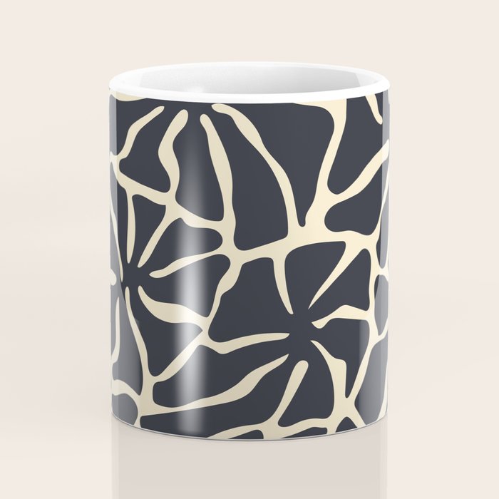 Black and white abstract flower art pattern Coffee Mug Gallery Image 4