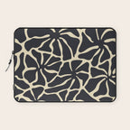 Black and white abstract flower art pattern Laptop Sleeve Gallery Image 1