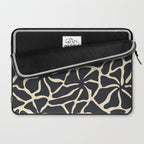 Black and white abstract flower art pattern Laptop Sleeve Gallery Image 2