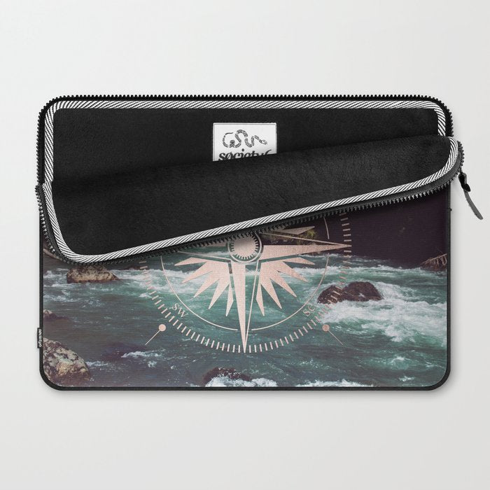 Rose Gold River Compass Laptop Sleeve Gallery Image 2