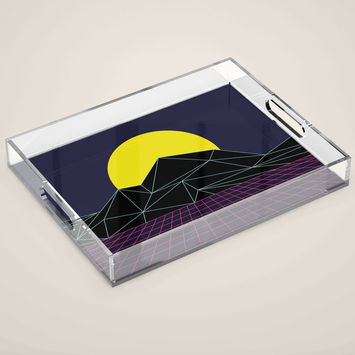 Outrun to the Sun / 80s Retro Acrylic Tray Gallery Image 1