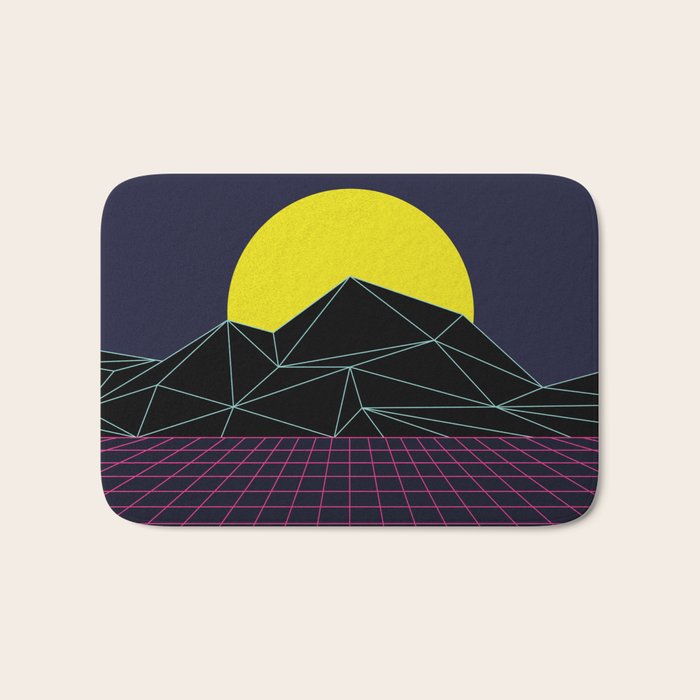 Outrun to the Sun / 80s Retro Bath Mat Gallery Image 1