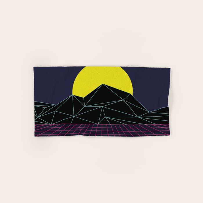 Outrun to the Sun / 80s Retro Bath Towel Gallery Image 1