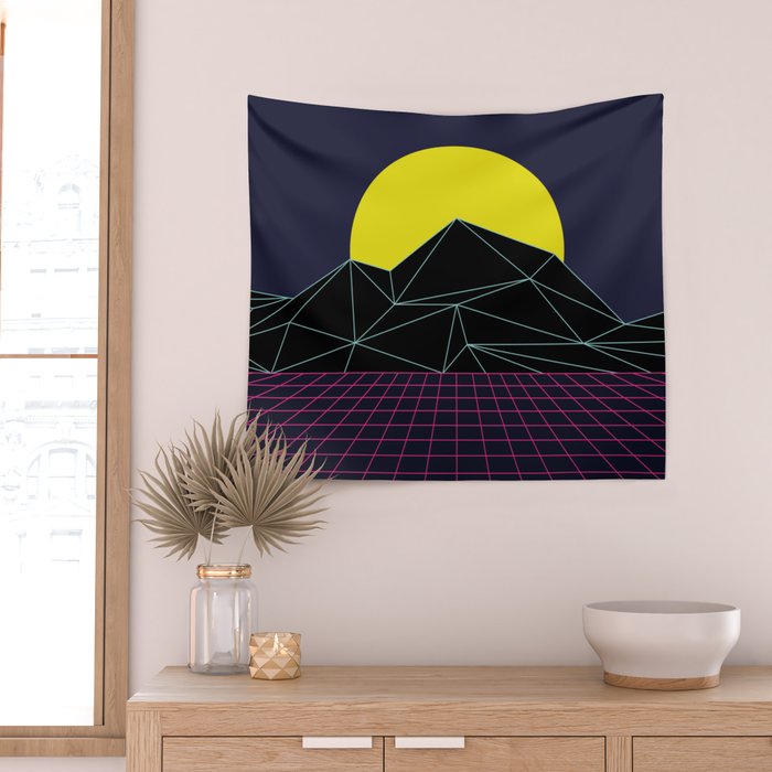 Outrun to the Sun / 80s Retro Wall Tapestry Gallery Image 2
