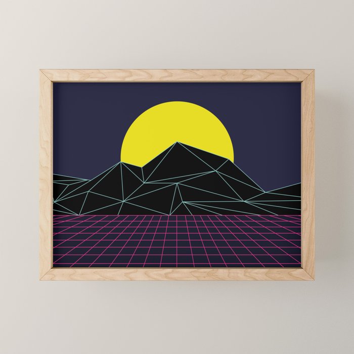 Outrun to the Sun / 80s Retro Mini Art Print Gallery Image 1
