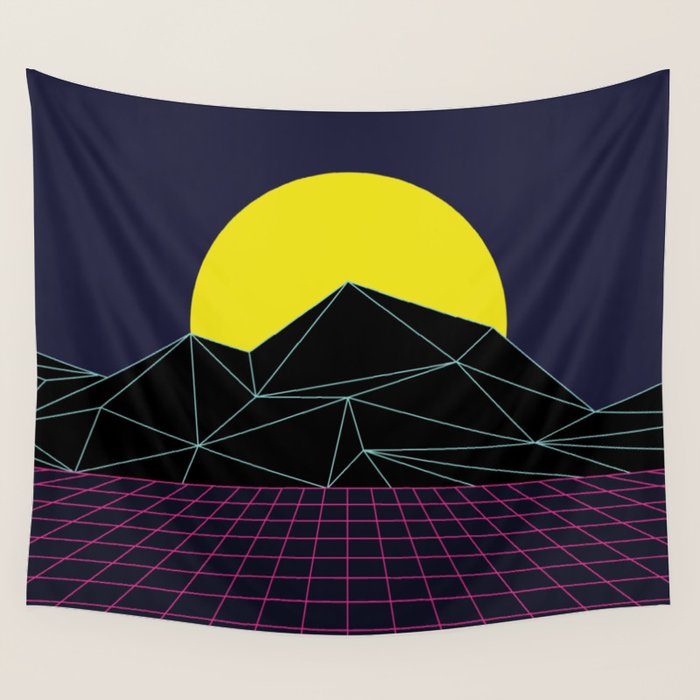 Outrun to the Sun / 80s Retro Wall Tapestry Gallery Image 4