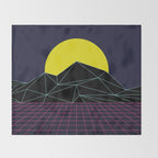 Outrun to the Sun / 80s Retro Throw Blanket Gallery Image 2