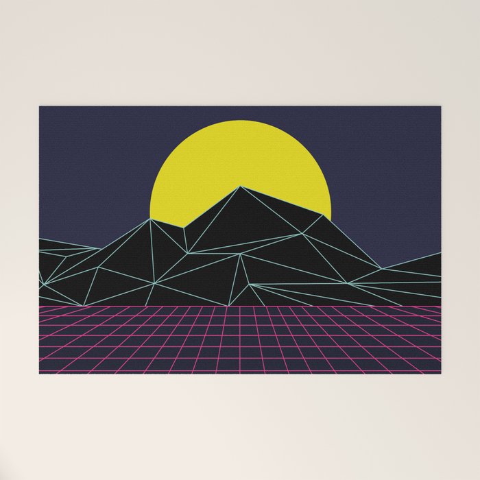 Outrun to the Sun / 80s Retro Welcome Mat Gallery Image 1