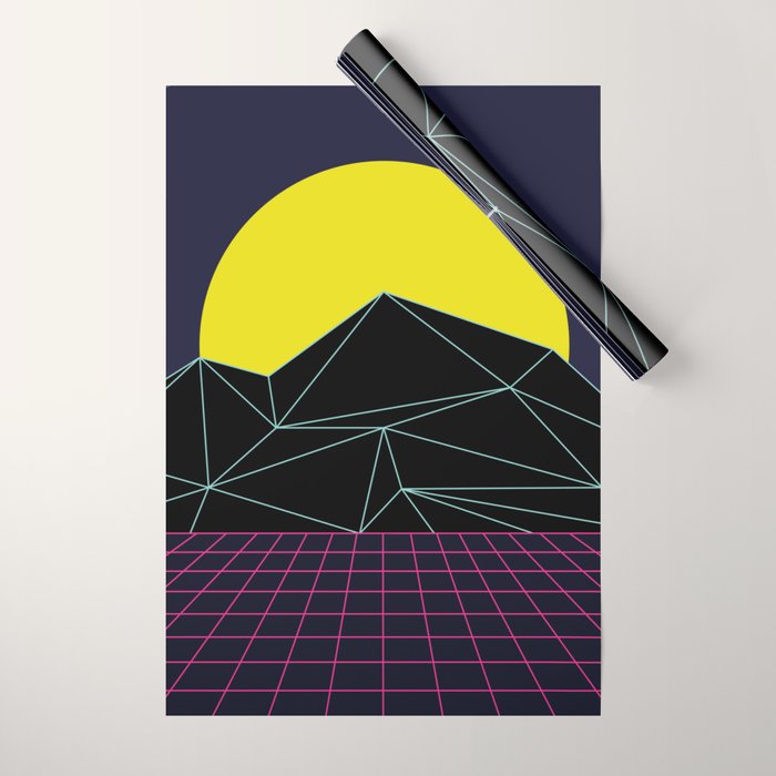 Outrun to the Sun / 80s Retro Wrapping Paper Gallery Image 1