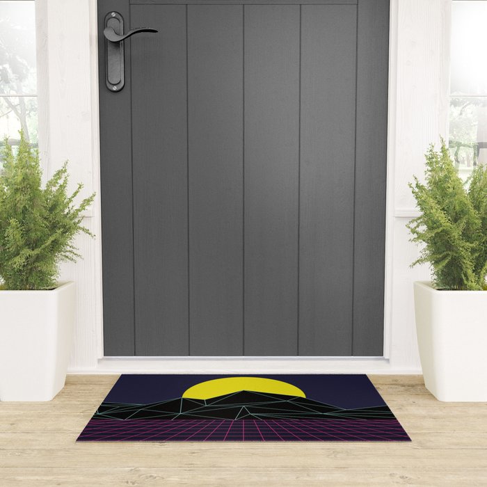 Outrun to the Sun / 80s Retro Welcome Mat Gallery Image 3