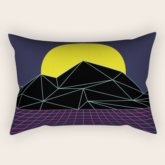Outrun to the Sun / 80s Retro Rectangular Pillow Gallery Image 2
