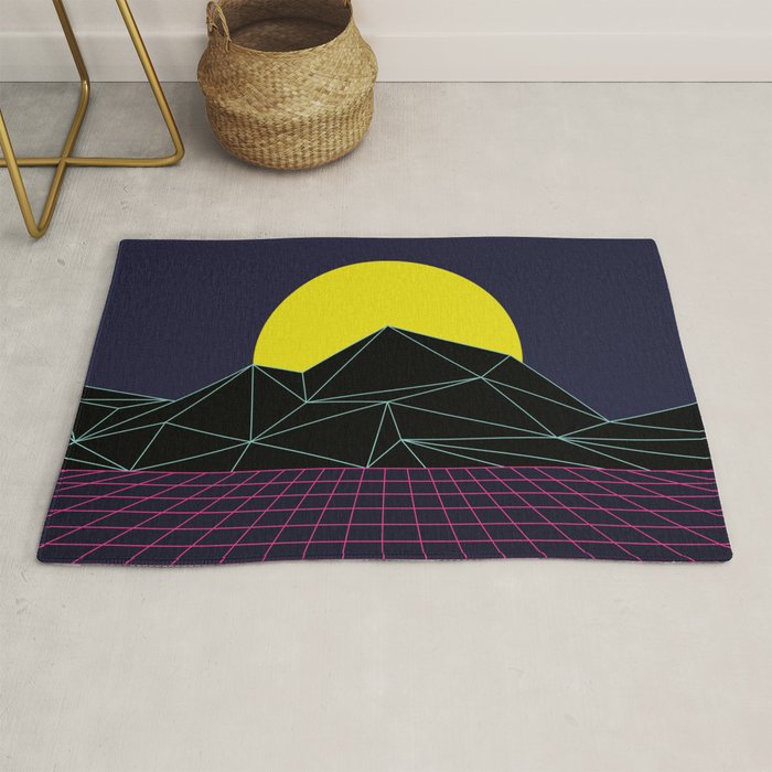 Outrun to the Sun / 80s Retro Rug Gallery Image 1