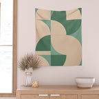 Modern geometric shapes 54 Wall Tapestry Gallery Image 2