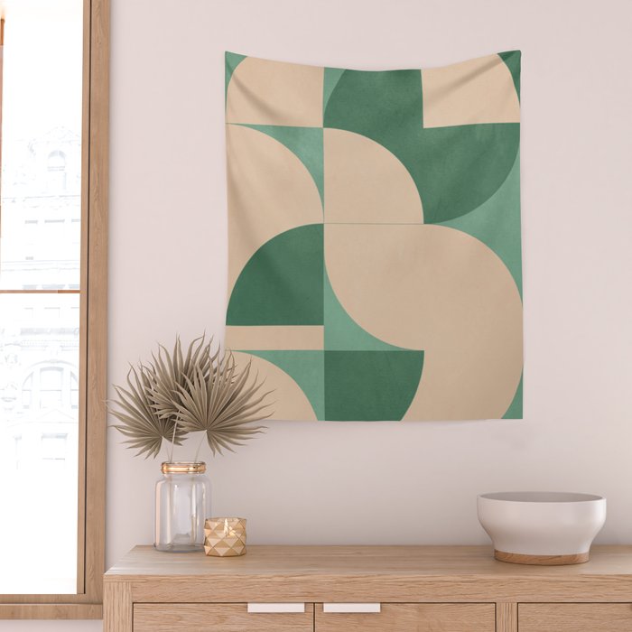 Modern geometric shapes 54 Wall Tapestry Gallery Image 2