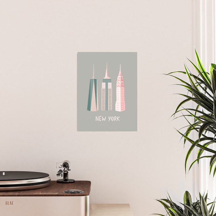 New York - pink green  Poster Gallery Image 2