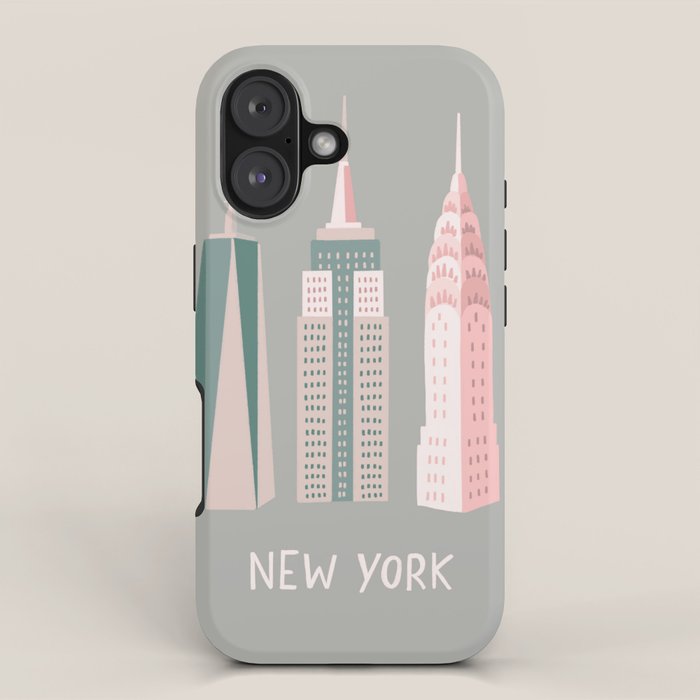 New York - pink green  iPhone Case Gallery Image 1