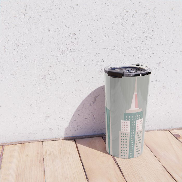 New York - pink green  Travel Mug Gallery Image 4