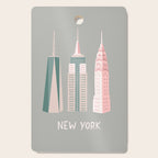 New York - pink green  Cutting Board Gallery Image 1