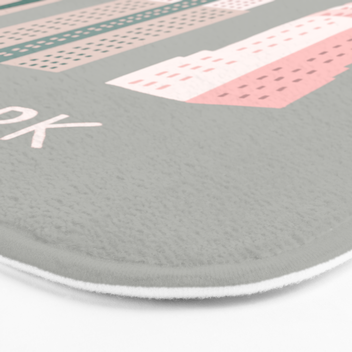 New York - pink green  Bath Mat Gallery Image 3