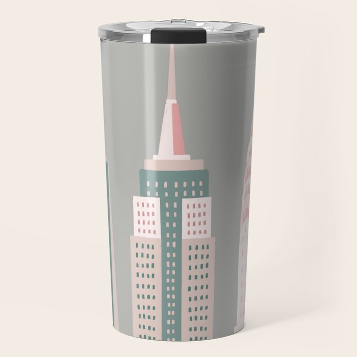 New York - pink green  Travel Mug Gallery Image 1