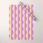 Retro Wavy Lines Pattern in Purple & Peach Wrapping Paper Gallery Image 1