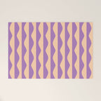 Retro Wavy Lines Pattern in Purple & Peach Welcome Mat Gallery Image 1