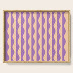 Retro Wavy Lines Pattern in Purple & Peach Serving Tray Gallery Image 1