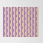 Retro Wavy Lines Pattern in Purple & Peach Throw Blanket Gallery Image 2