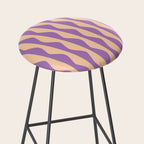 Retro Wavy Lines Pattern in Purple & Peach Stool Gallery Image 2