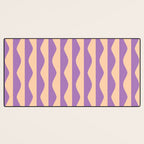 Retro Wavy Lines Pattern in Purple & Peach Desk Mat Gallery Image 3