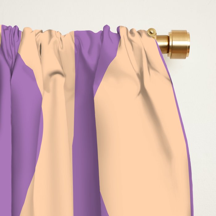 Retro Wavy Lines Pattern in Purple & Peach Window Curtain Gallery Image 2
