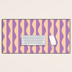 Retro Wavy Lines Pattern in Purple & Peach Desk Mat Gallery Image 1