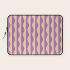 Retro Wavy Lines Pattern in Purple & Peach Laptop Sleeve Gallery Image 1